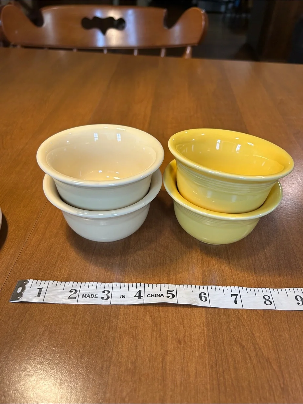 Four Fiesta Berry Bowls - Yellow and Cream (Set of 4)